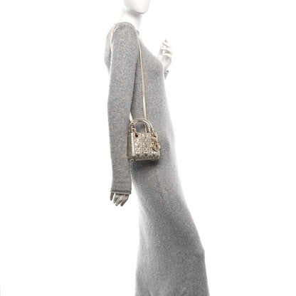 Christian Dior Metallic Lambskin Cannage Micro DiorAmour Lady Dior Gold 2 of 10