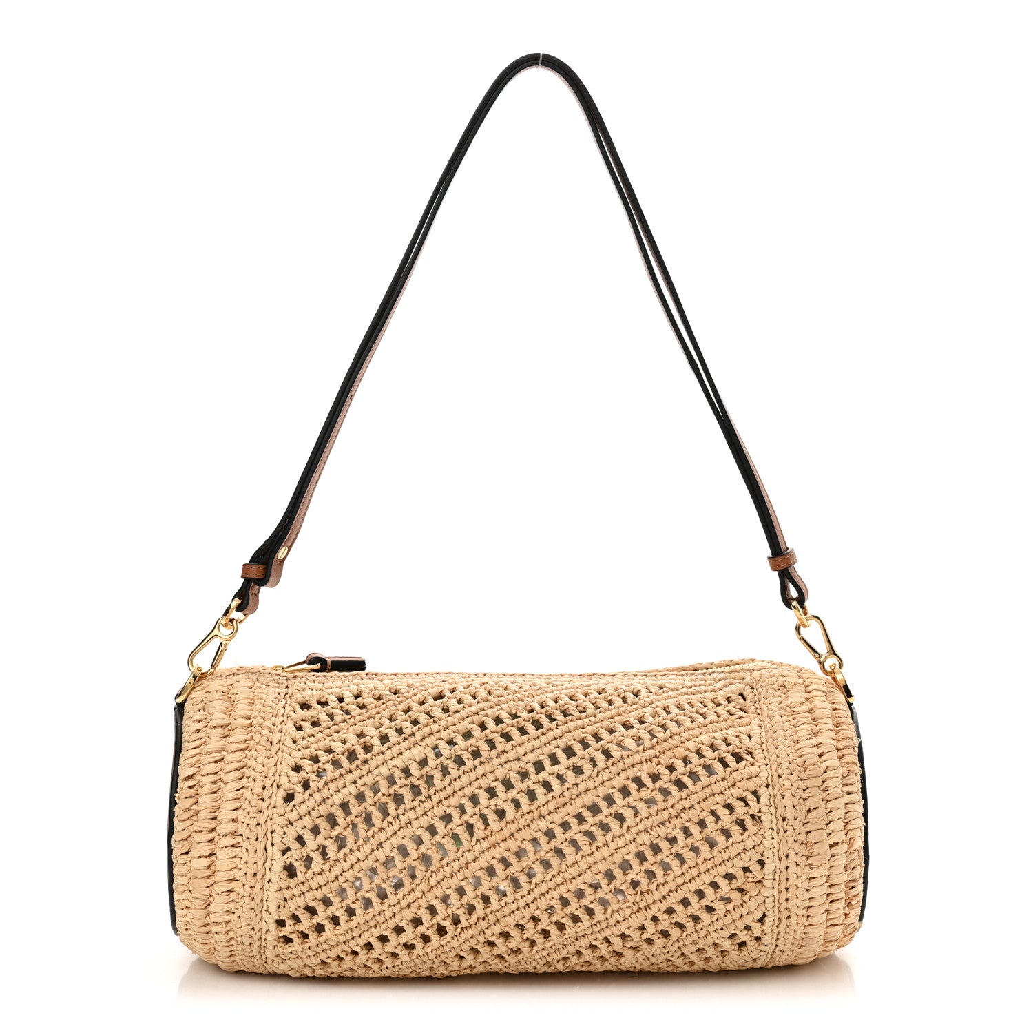 Loewe Raffia Calfskin Paula's Ibiza Bracelet Pouch Natural Tan 1 of 10