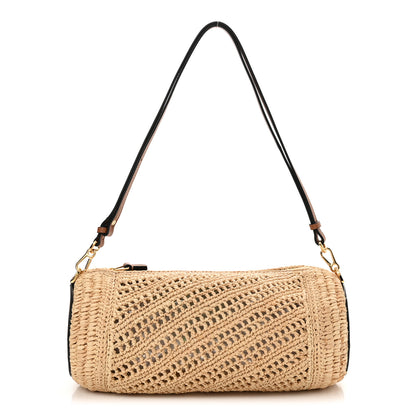 Loewe Raffia Calfskin Paula's Ibiza Bracelet Pouch Natural Tan 1 of 10