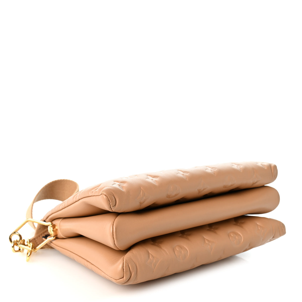 Lambskin Embossed Monogram Coussin MM Taupe