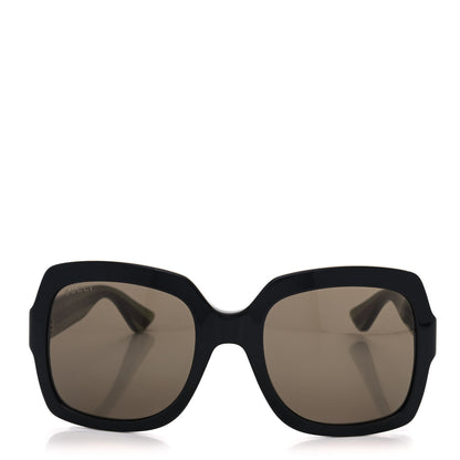 Gucci Acetate Square Frame Web Glitter Sunglasses GG0036S Black Green 2 of 8