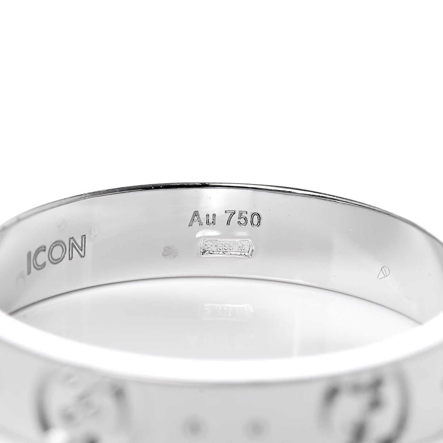 18K White Gold 4mm Icon Thin Band Ring 58 8.25