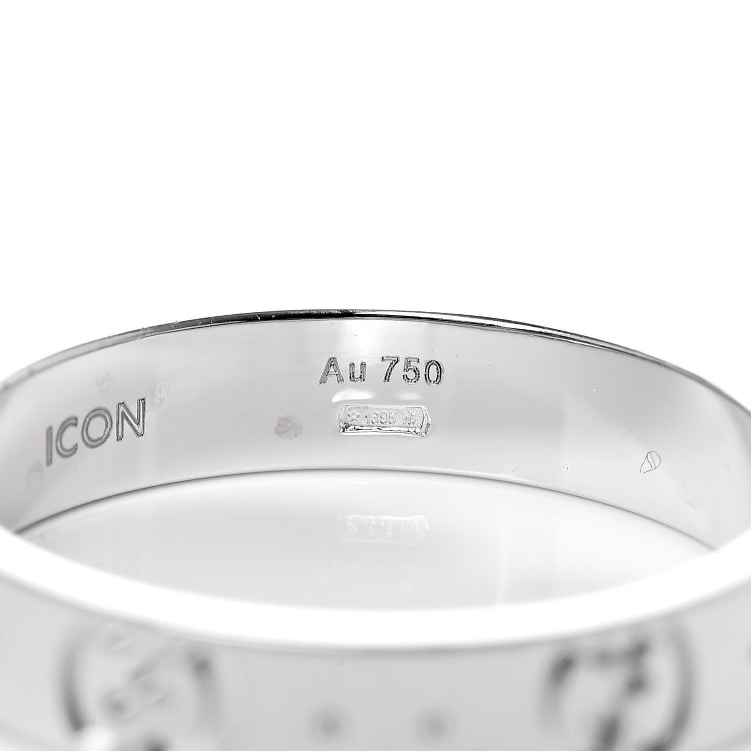 Gucci 18K White Gold 4mm Icon Thin Band Ring 58 8.25 6 of 7