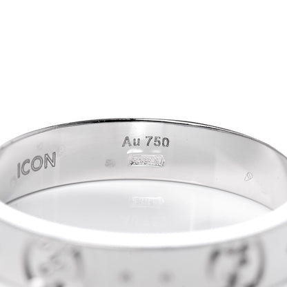 Gucci 18K White Gold 4mm Icon Thin Band Ring 58 8.25 6 of 7