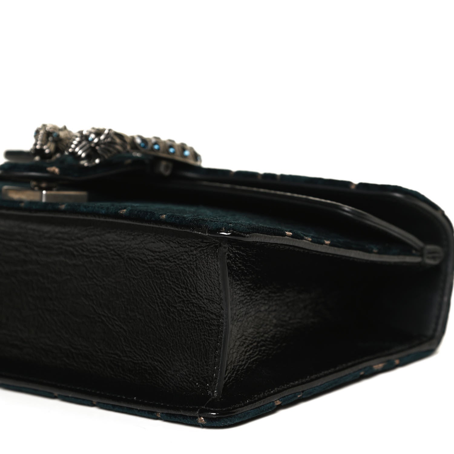 Gucci Velvet Skipper Crystal GG Monogram Small Dionysus Shoulder Bag Blue Beige Black 11 of 11