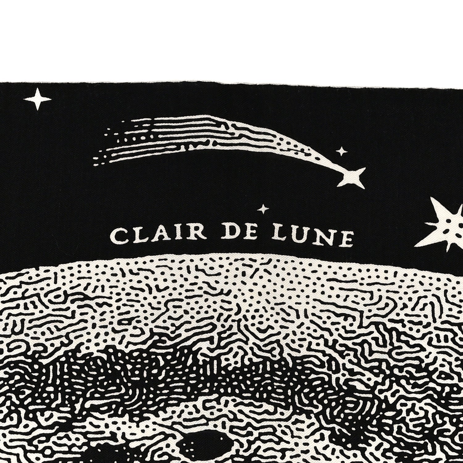 Hermes Silk Cashmere Clair De Lune Shawl 140 Black White 5 of 6
