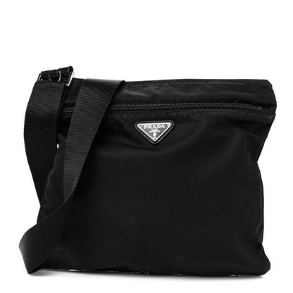 Prada Nylon Saffiano Flat Messenger Bag Black 1 of 13