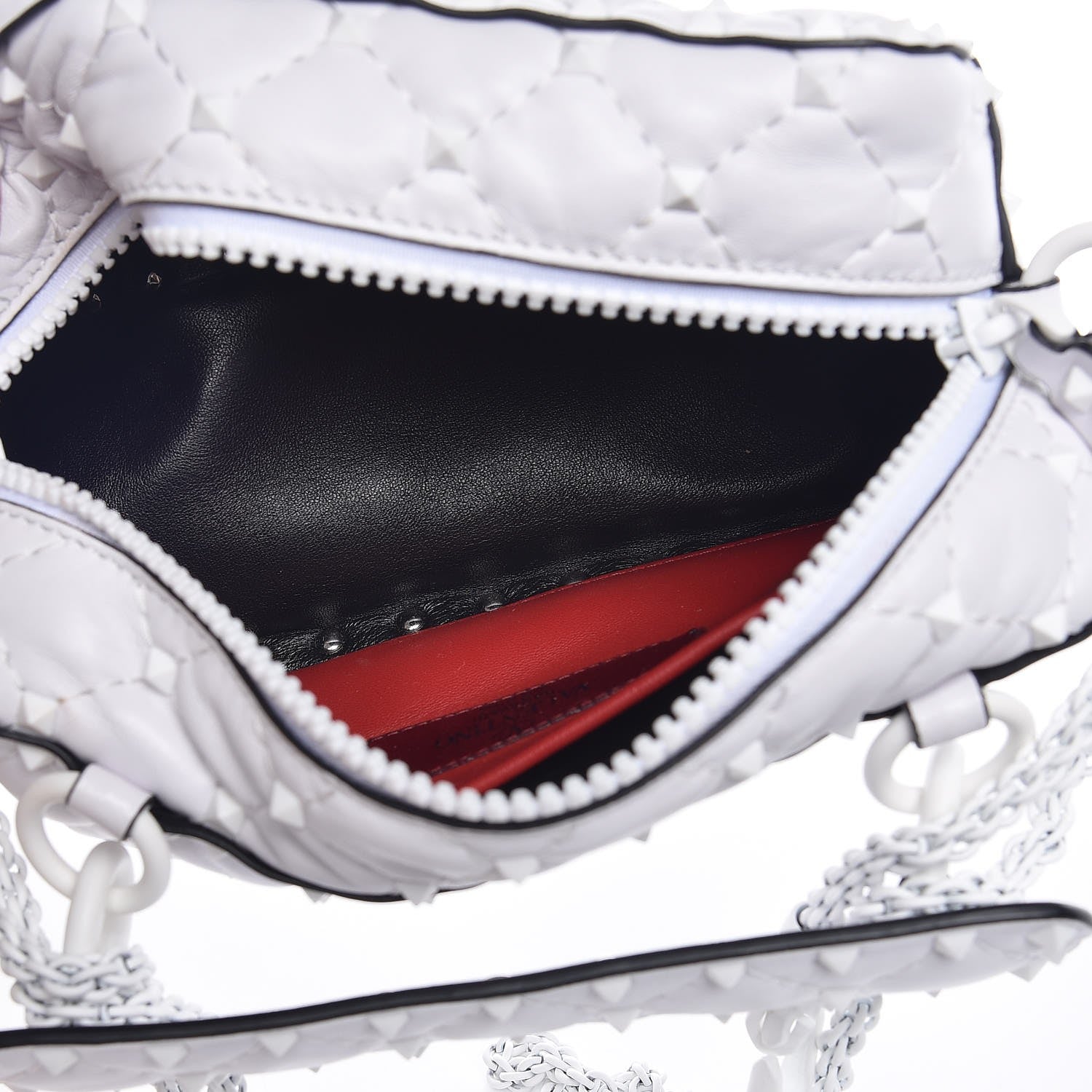 Valentino Garavani Lambskin Free Rockstud Spike Camera Bag Optic White 5 of 7