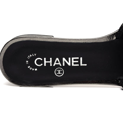 Chanel Pearl Embroidery CC Mules 38.5 Black 8 of 11