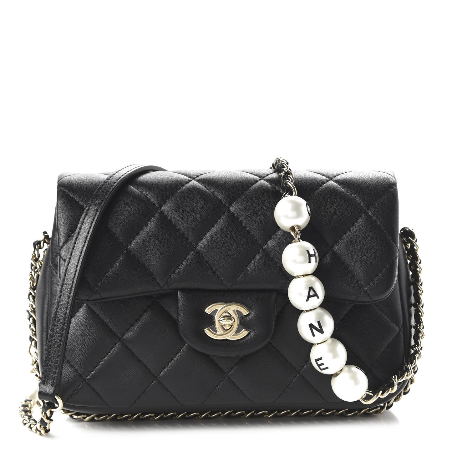 Lambskin Quilted Small My Precious Flap Black