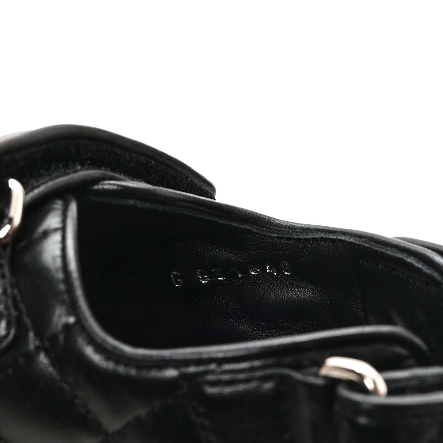 Lambskin Quilted Velcro Dad Sandals 35.5 So Black