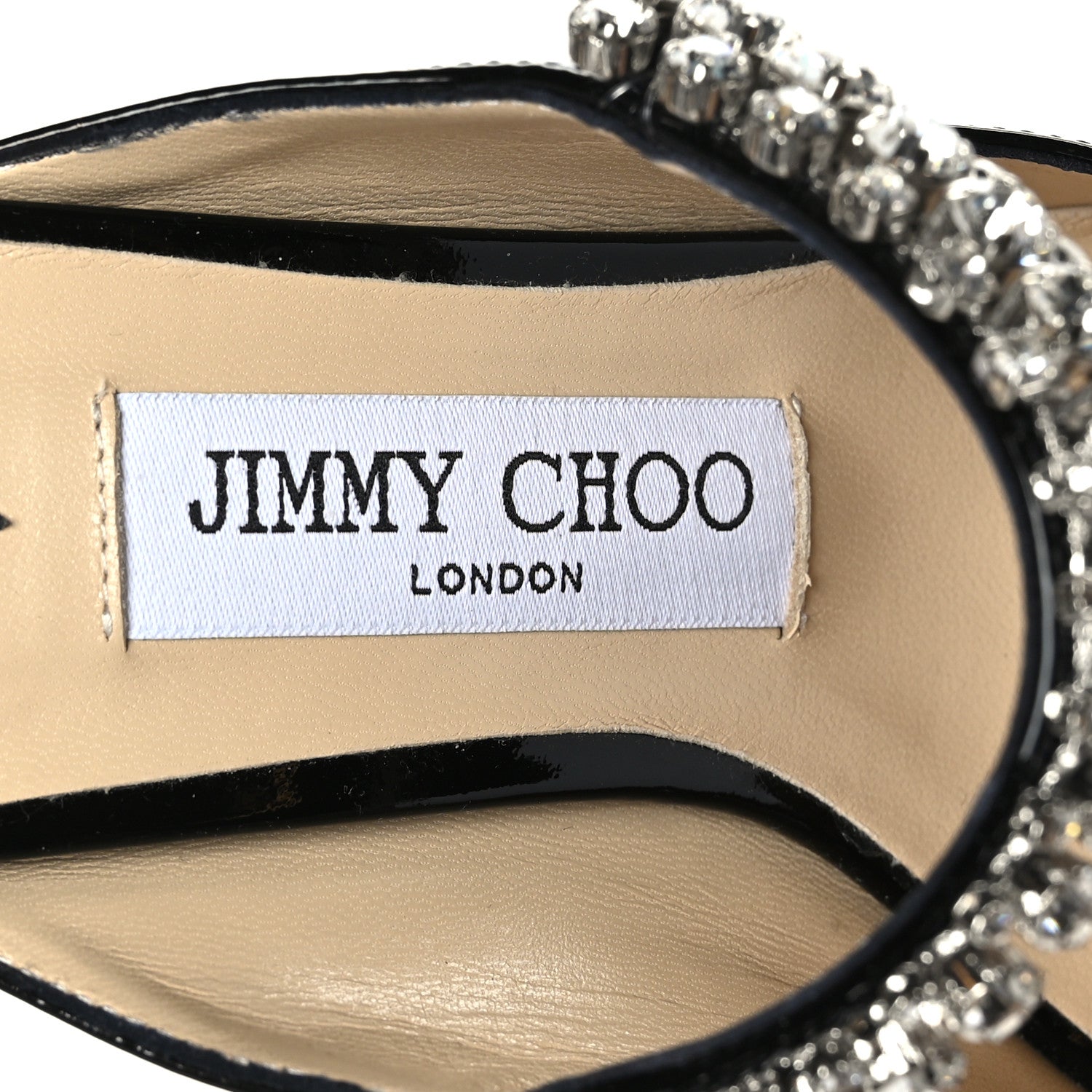 Jimmy Choo Patent Crystal Bing 65 Pumps 35 Black 7 of 7