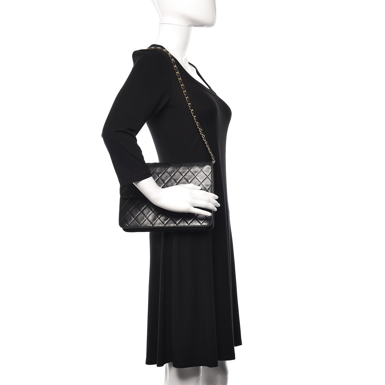 Chanel Lambskin Quilted Medium Single Flap Black 2 of 10