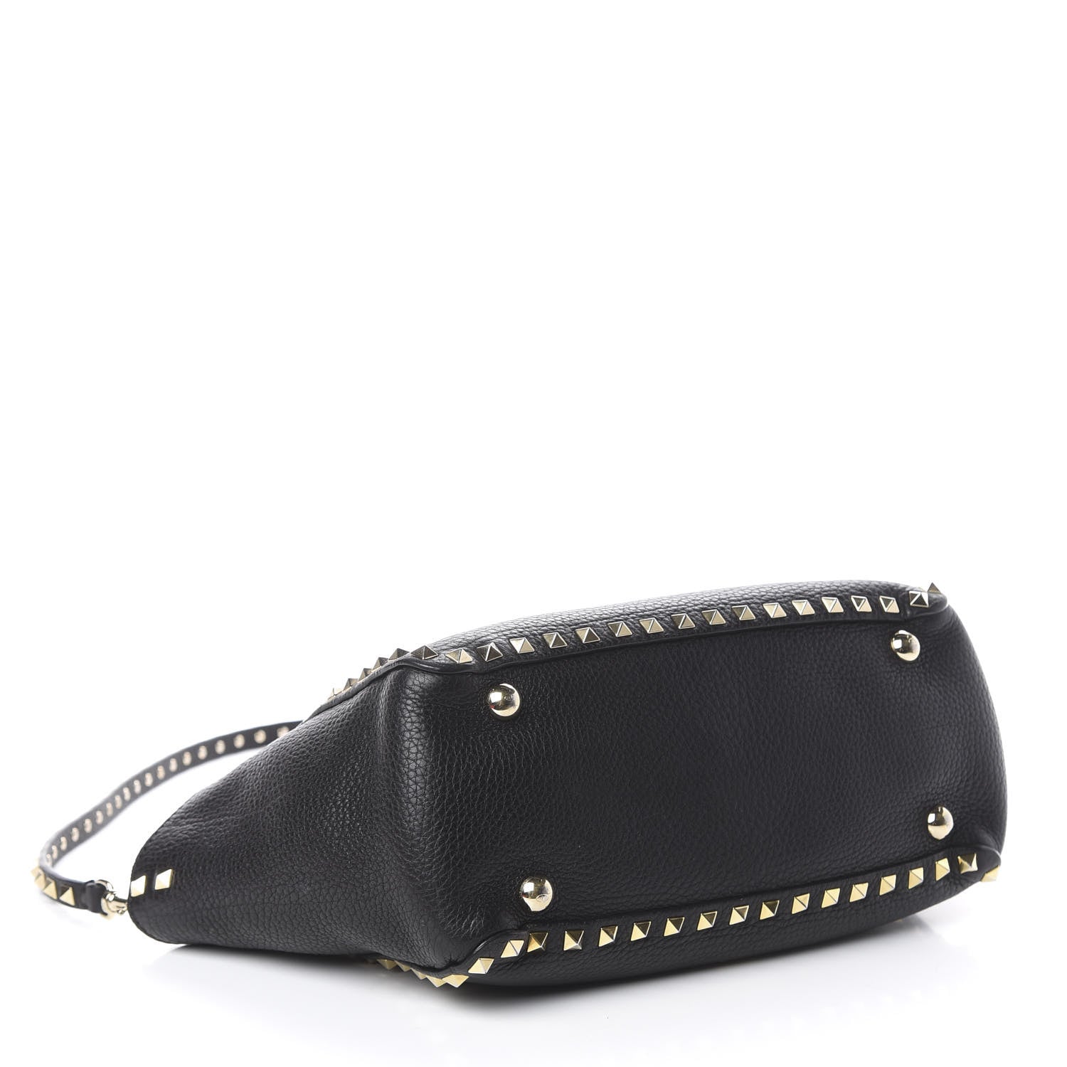 Valentino Garavani Grained Calfskin Small Rockstud Tote Black 3 of 13