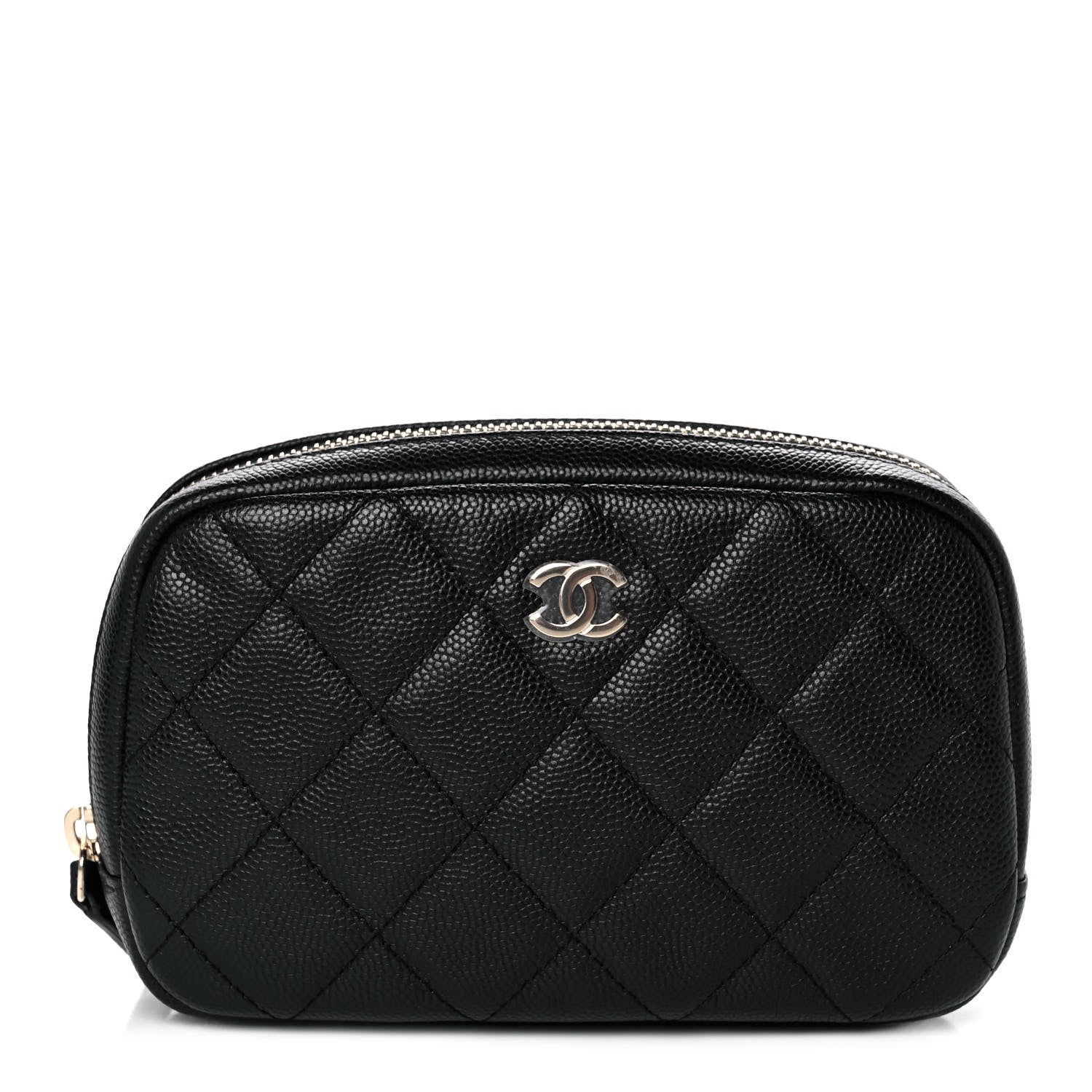 Chanel Caviar Quilted Small Curvy Pouch Cosmetic Case Black 1 of 11