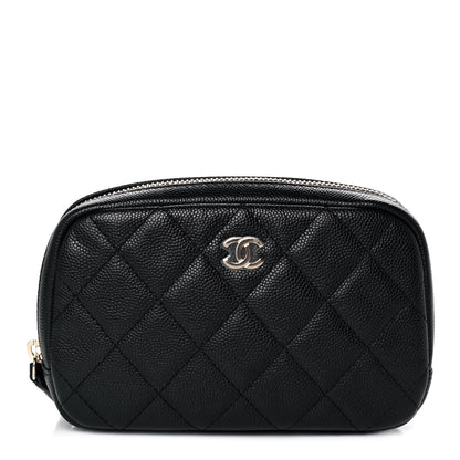 Chanel Caviar Quilted Small Curvy Pouch Cosmetic Case Black 1 of 11