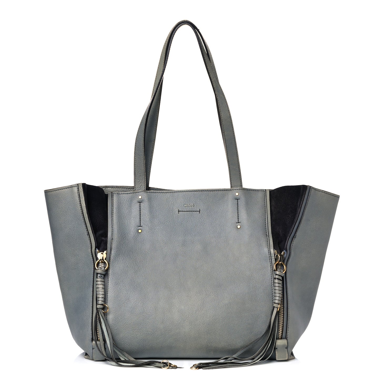 Smooth Calfskin Medium Milo Shopping Tote Cloudy Blue