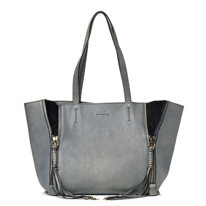 Chloe Smooth Calfskin Medium Milo Shopping Tote Cloudy Blue 1 of 33