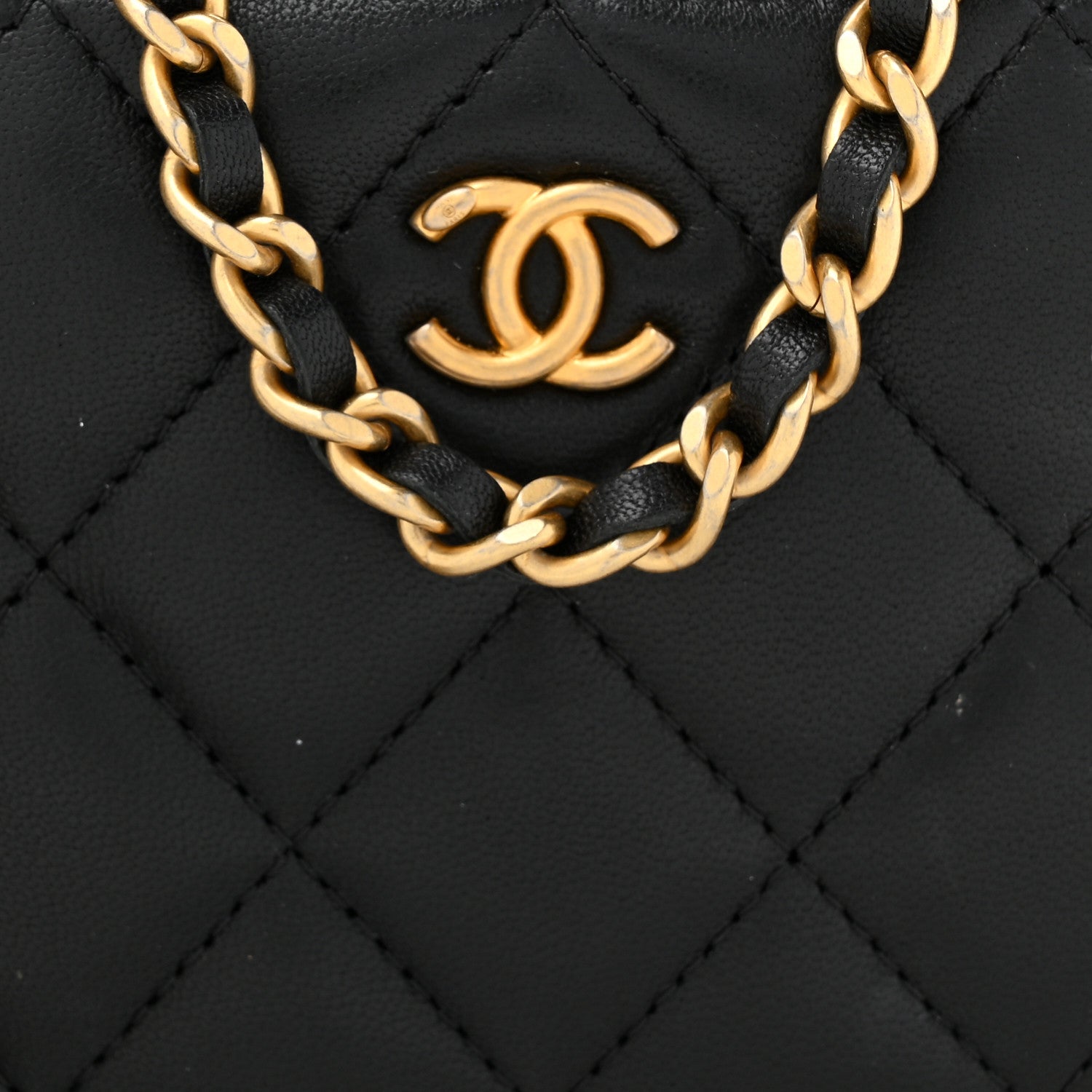 Chanel Lambskin Quilted Pearl Crush Small Vanity Case With Chain Black 8 of 11