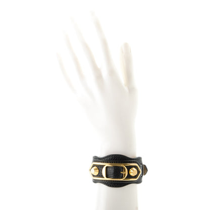 Balenciaga Chevre Gold Metallic Edge Hardware Bracelet S Black 2 of 5