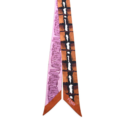Fendi Silk Printed Wrappy Bandeau Mauve Multicolor 2 of 3