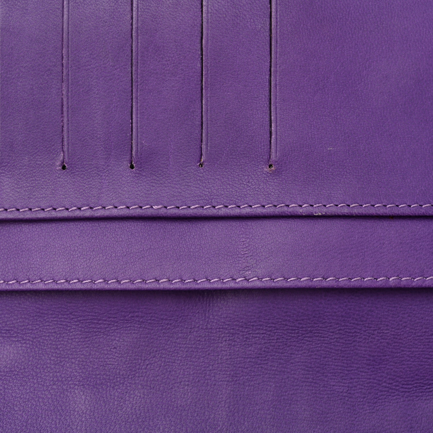 Fendi Nappa Logo Embossed Long Wallet On Chain Purple 6 of 15