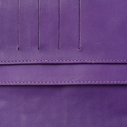 Fendi Nappa Logo Embossed Long Wallet On Chain Purple 6 of 15