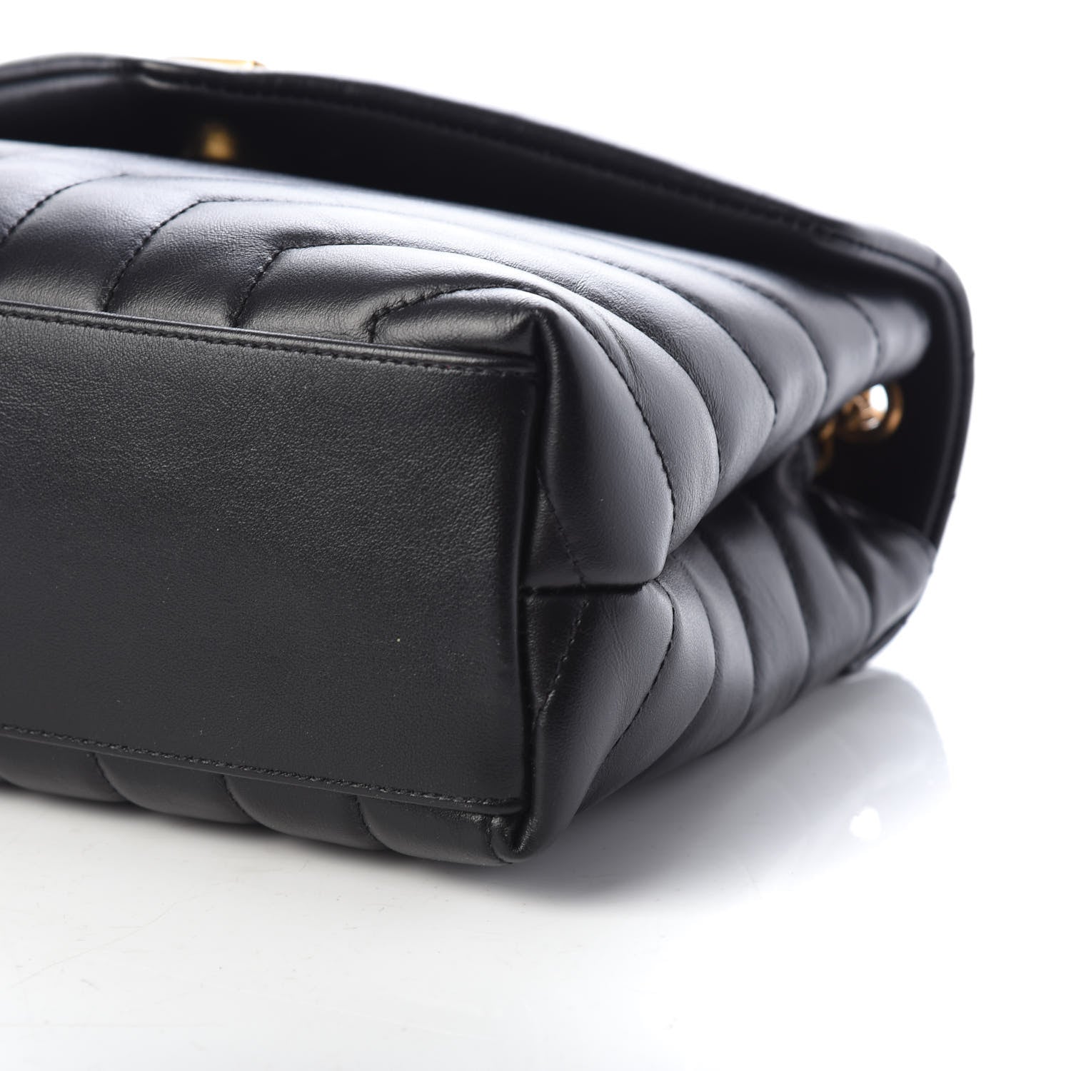 Saint Laurent Calfskin Y Quilted Monogram Small Loulou Chain Satchel Black 9 of 9