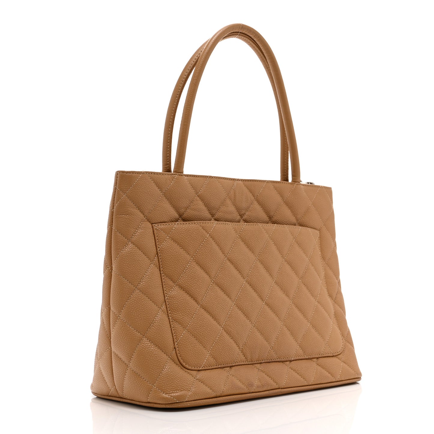 Caviar Quilted Medallion Tote Beige