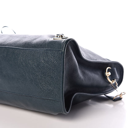 Balenciaga Chevre Gold Metallic Edge Hardware City Bleu Paon 6 of 9