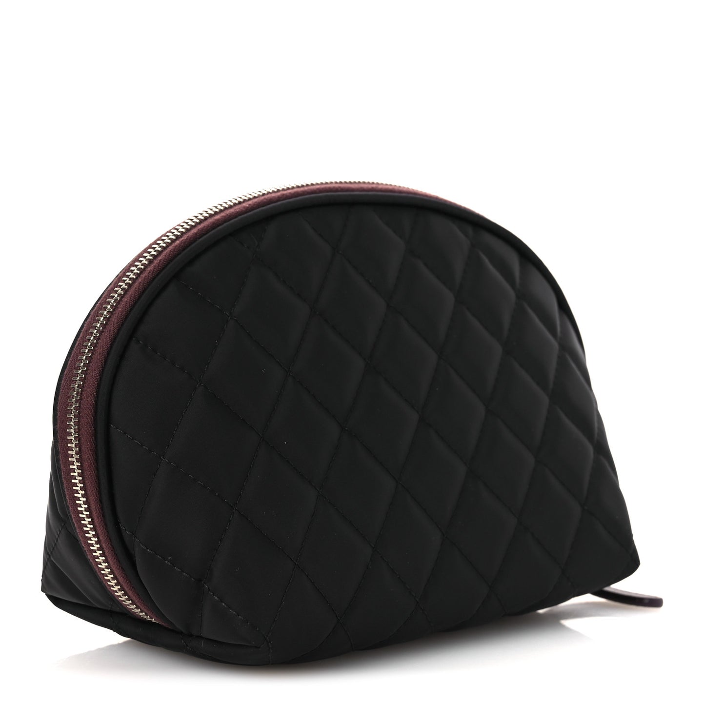 Nylon Quilted Small Cosmetic Case Black