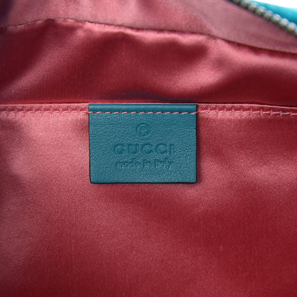 Gucci Velvet Matelasse Small GG Marmont Chain Shoulder Bag Pavone Cyan 5 of 9
