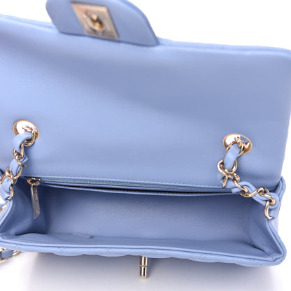 Chanel Lambskin Quilted Mini Rectangular Flap Light Blue 5 of 11