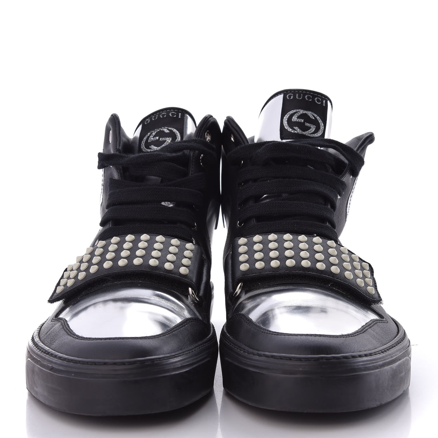 Gucci Calfskin Mens Glow Light High Top Sneakers 10.5 Black 2 of 7