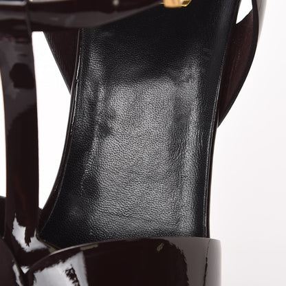 Saint Laurent Patent Tribute 105 Platform Sandals 42 Bourgogne 8 of 9