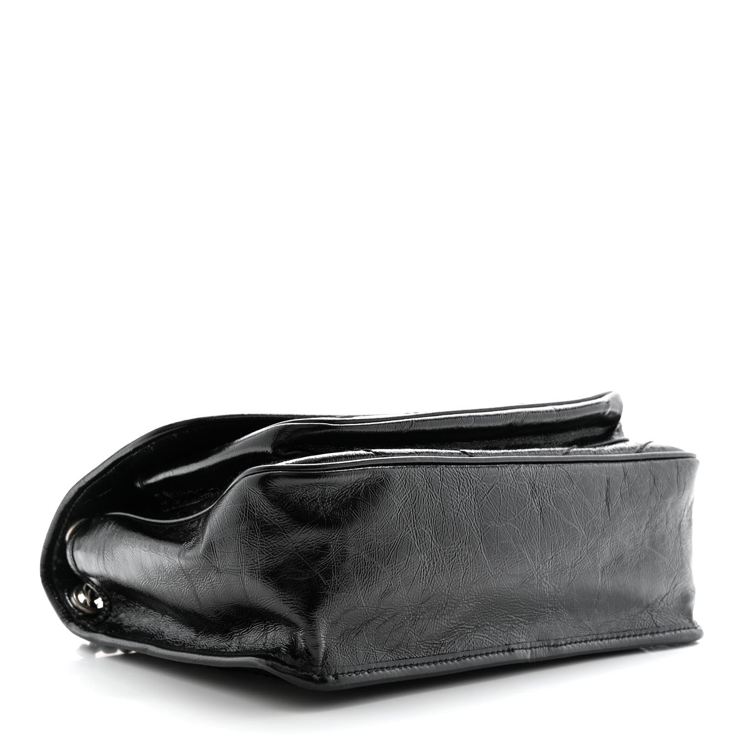 Saint Laurent Crinkled Calfskin Matelasse Monogram Medium Niki Chain Satchel Black 4 of 10