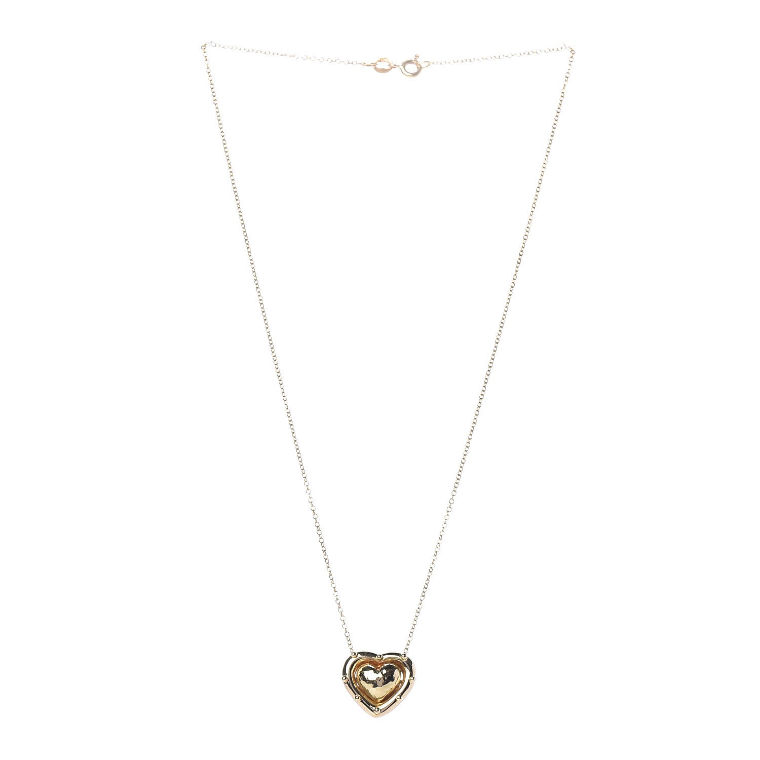 Tiffany 18K Yellow Gold Paloma Picasso Hammered Heart Pendant Necklace 3 of 7