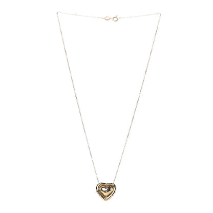 Tiffany 18K Yellow Gold Paloma Picasso Hammered Heart Pendant Necklace 3 of 7