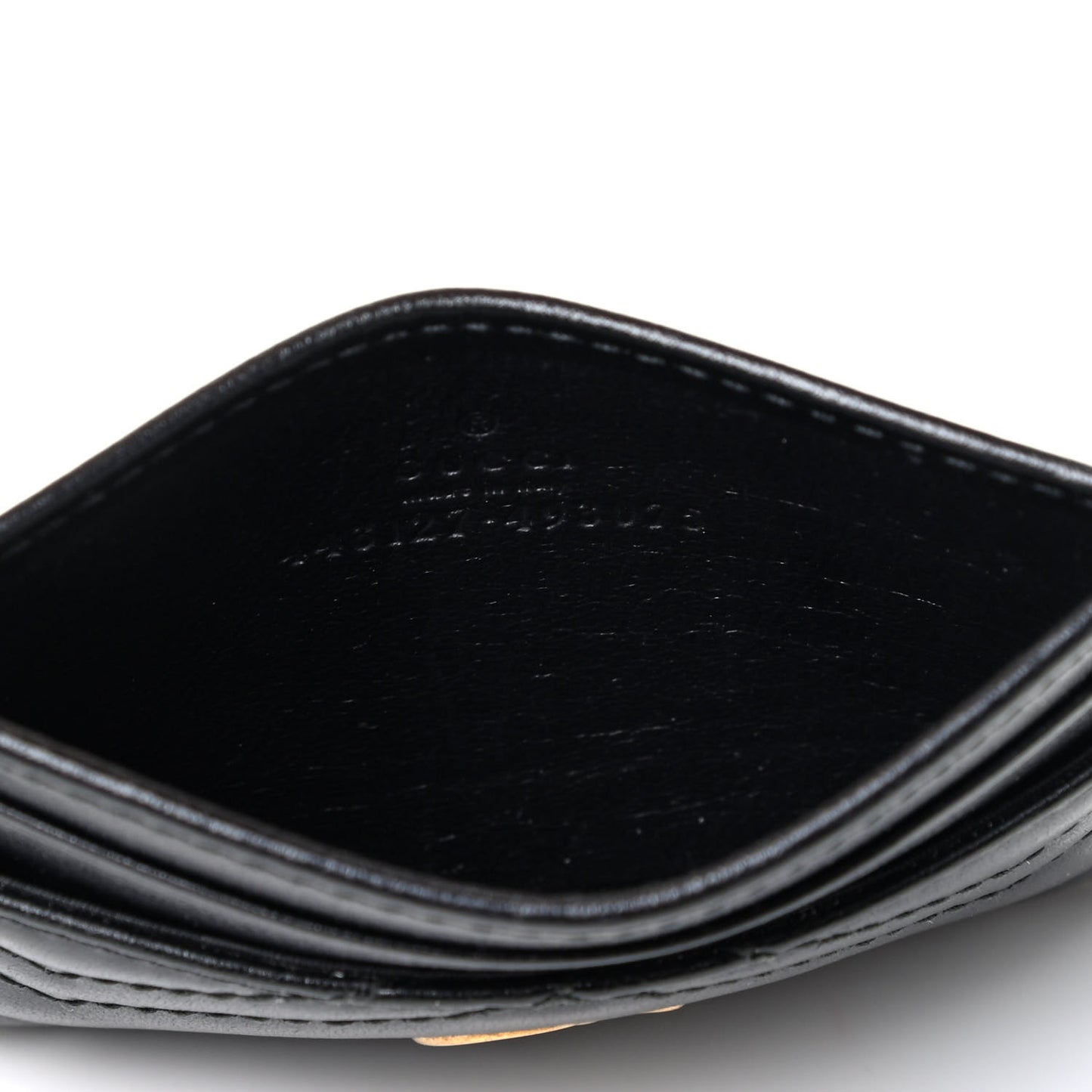 Calfskin Matelasse GG Marmont Card Holder Black