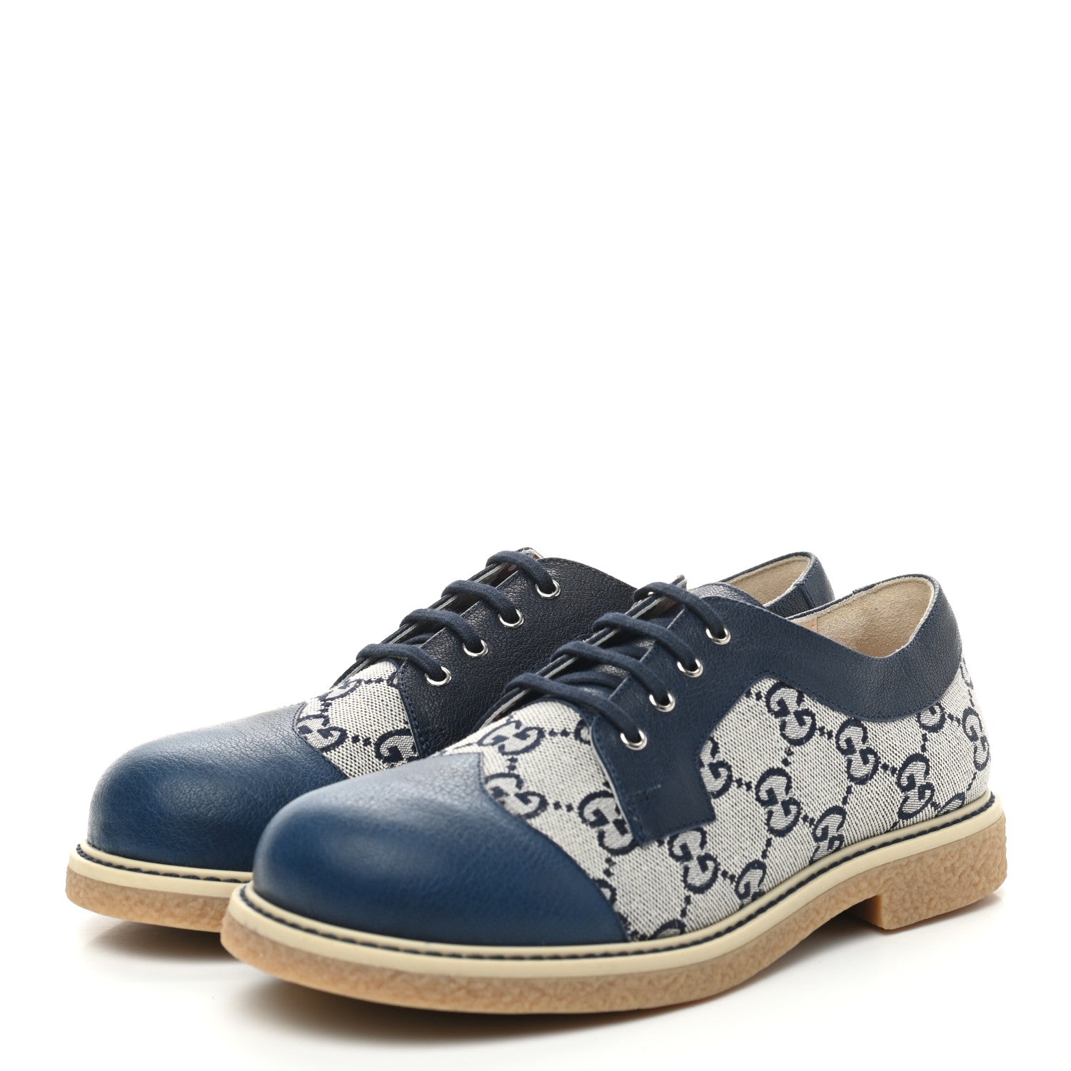 Gucci GG Monogram Childrens Brogues 35 Navy 3 of 7
