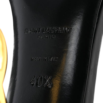 Saint Laurent Patent Calfskin Opyum 110 Sandals 40.5 Black Gold 7 of 10