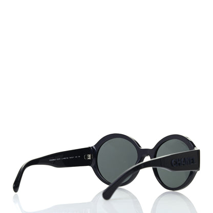 Chanel Acetate Round Sunglasses 5410 Black 4 of 8