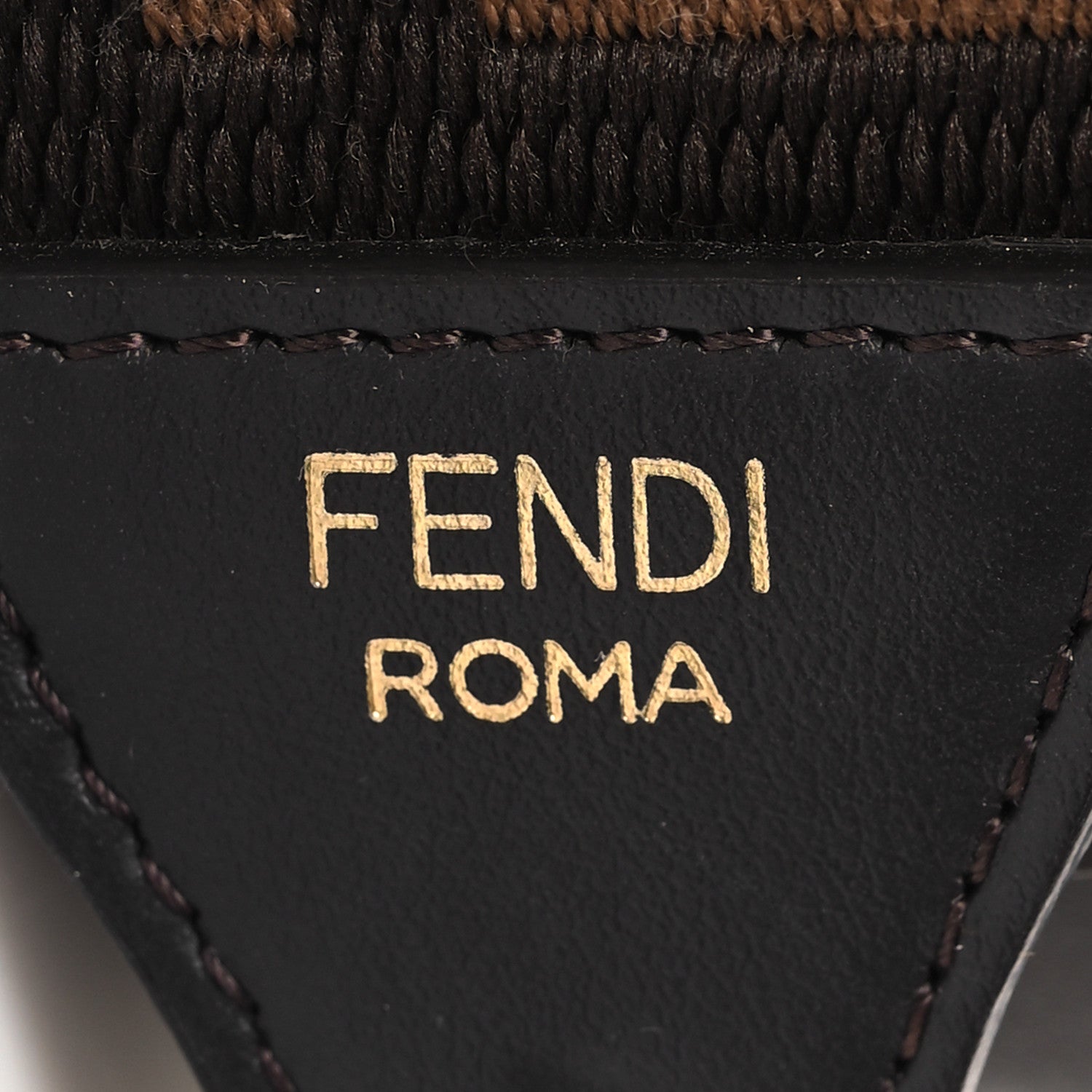Fendi Ribbon Vitello Century FF 1974 Flat Studded Strap You Fango Marrone Ebano 4 of 5