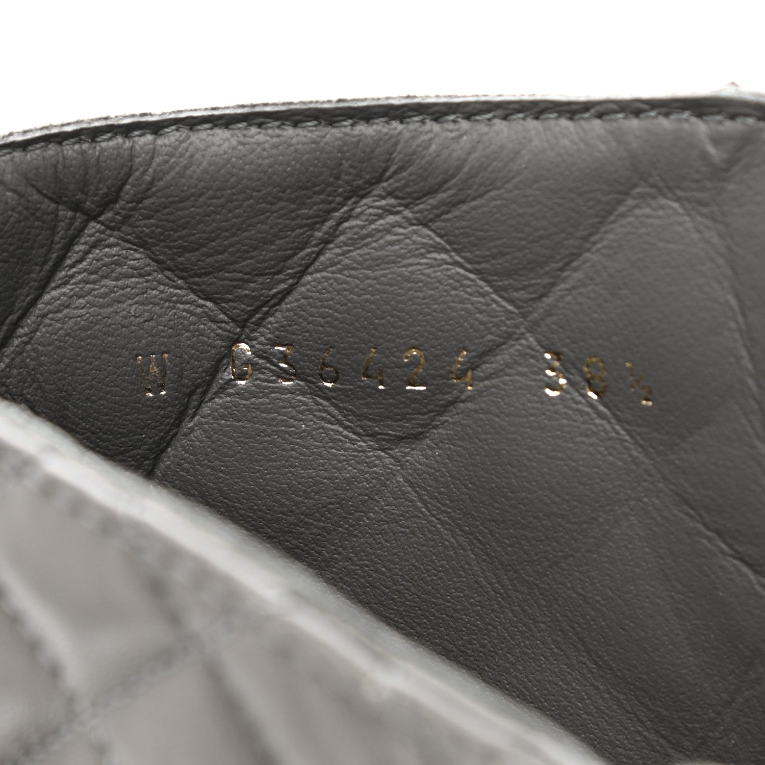 Chanel Shiny Lambskin Quilted Lace Up Combat Boots 38.5 Grey Black 7 of 11