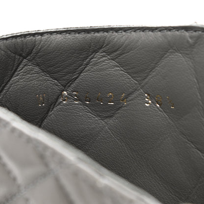Chanel Shiny Lambskin Quilted Lace Up Combat Boots 38.5 Grey Black 7 of 11