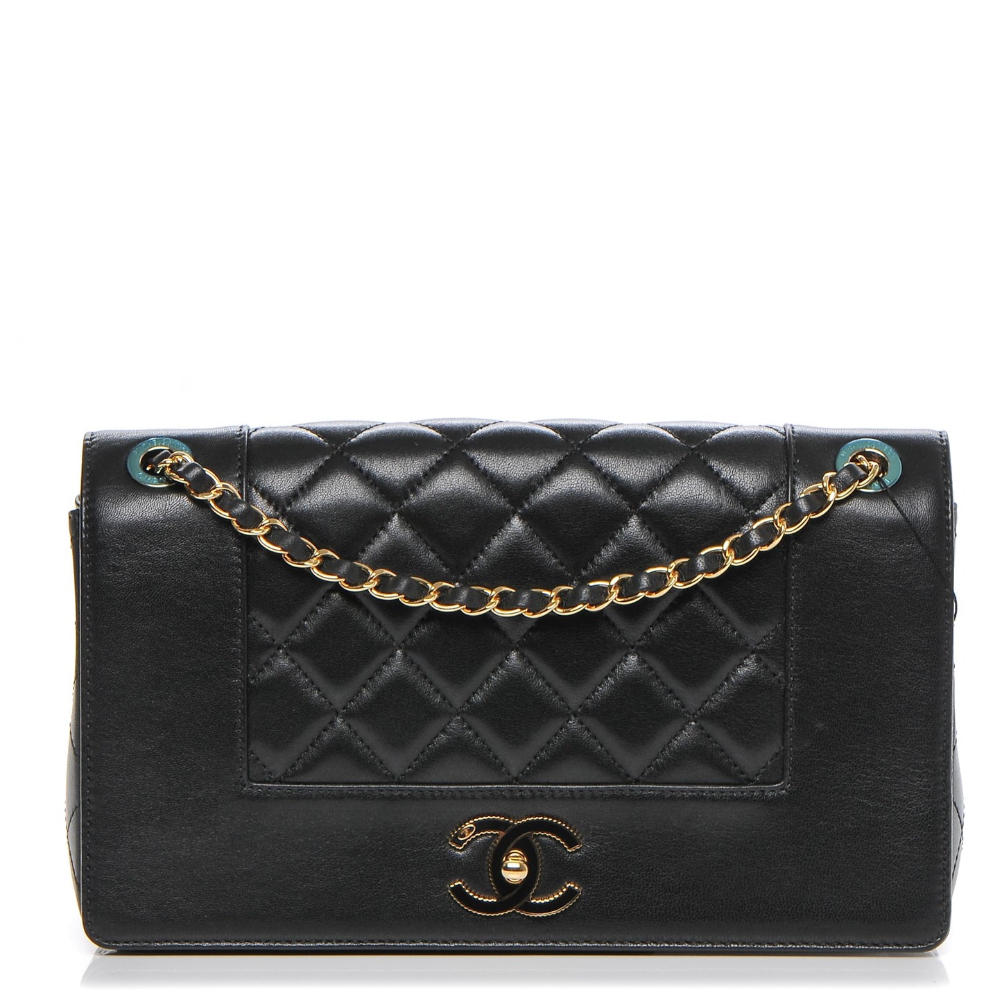 Sheepskin Quilted Vintage Mademoiselle Flap Black