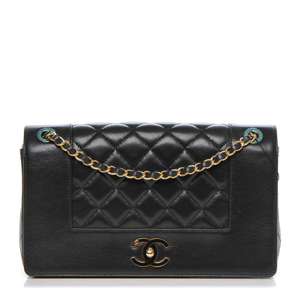 Chanel Sheepskin Quilted Vintage Mademoiselle Flap Black 1 of 6