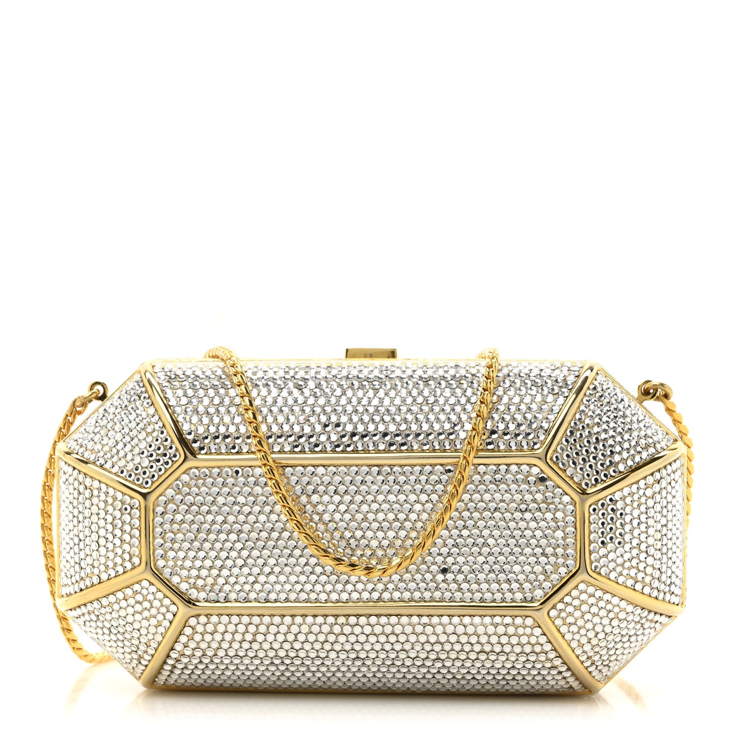Swarovski Crystal Minaudiere Clutch Gold Silver