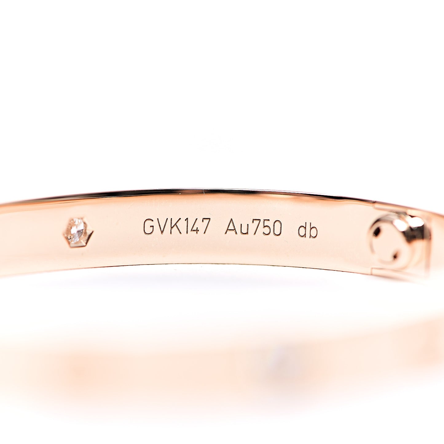 18K Pink Gold 4 Diamond LOVE Bracelet 16