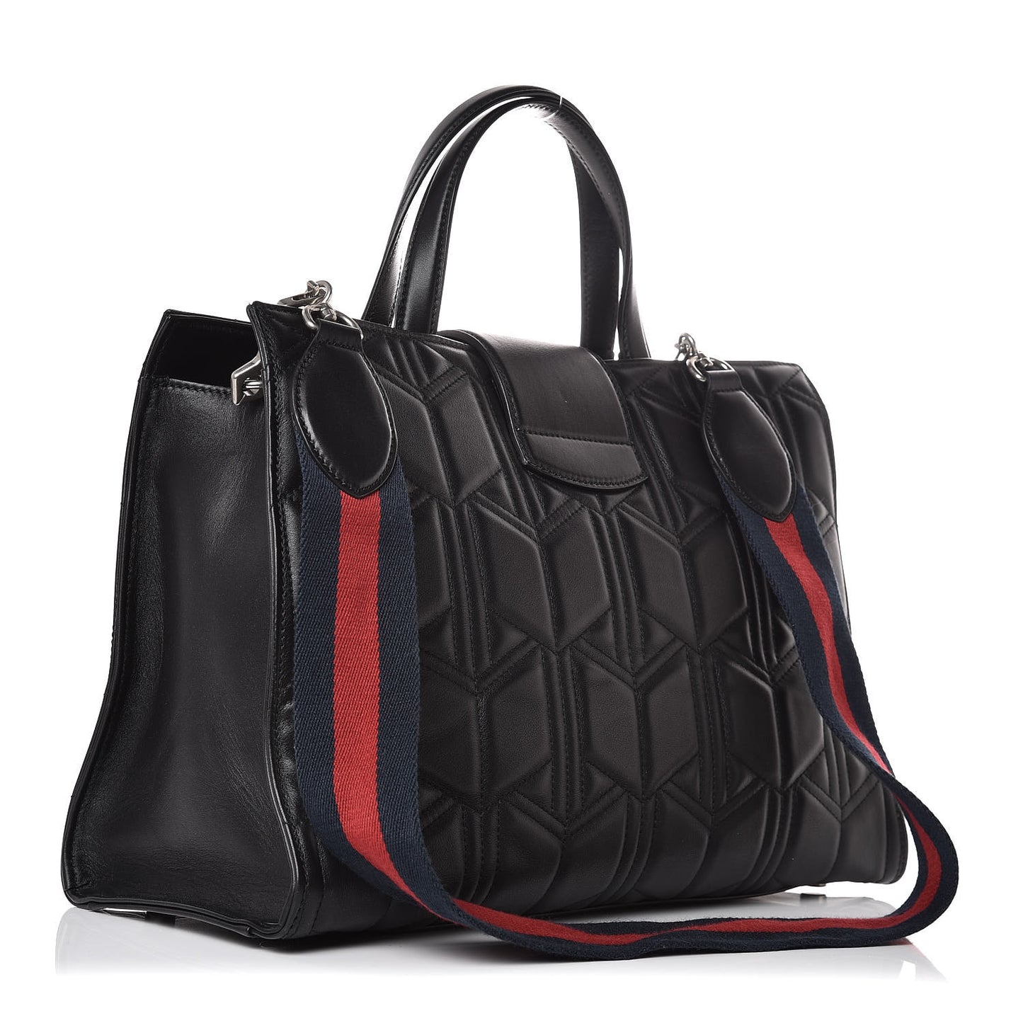 Calfskin Web Quilted Large Dionysus Tote Bag Black